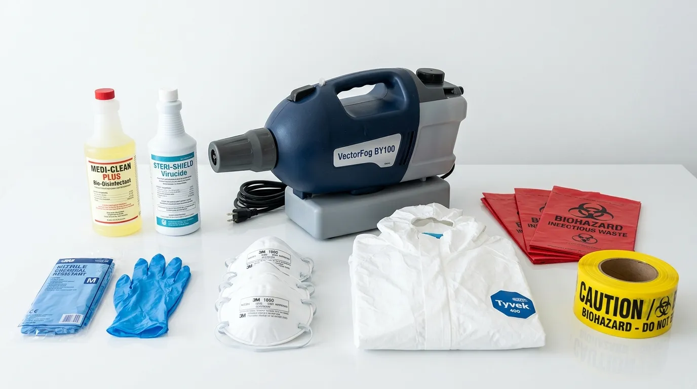 Professional biohazard remediation crew working in Kailua